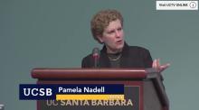 youtube screenshot with Pamela Nadell speaking 